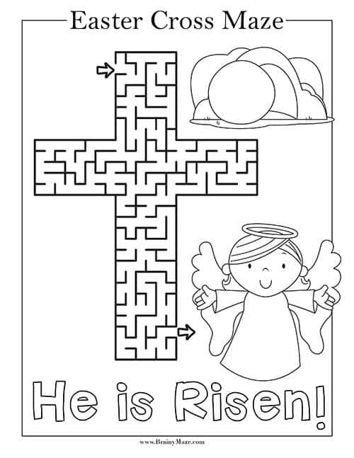 Free printable easter mazes for kids includes easter cross maze easter bunny maze easter egg maze â easter sunday school easter bible crafts easter christian