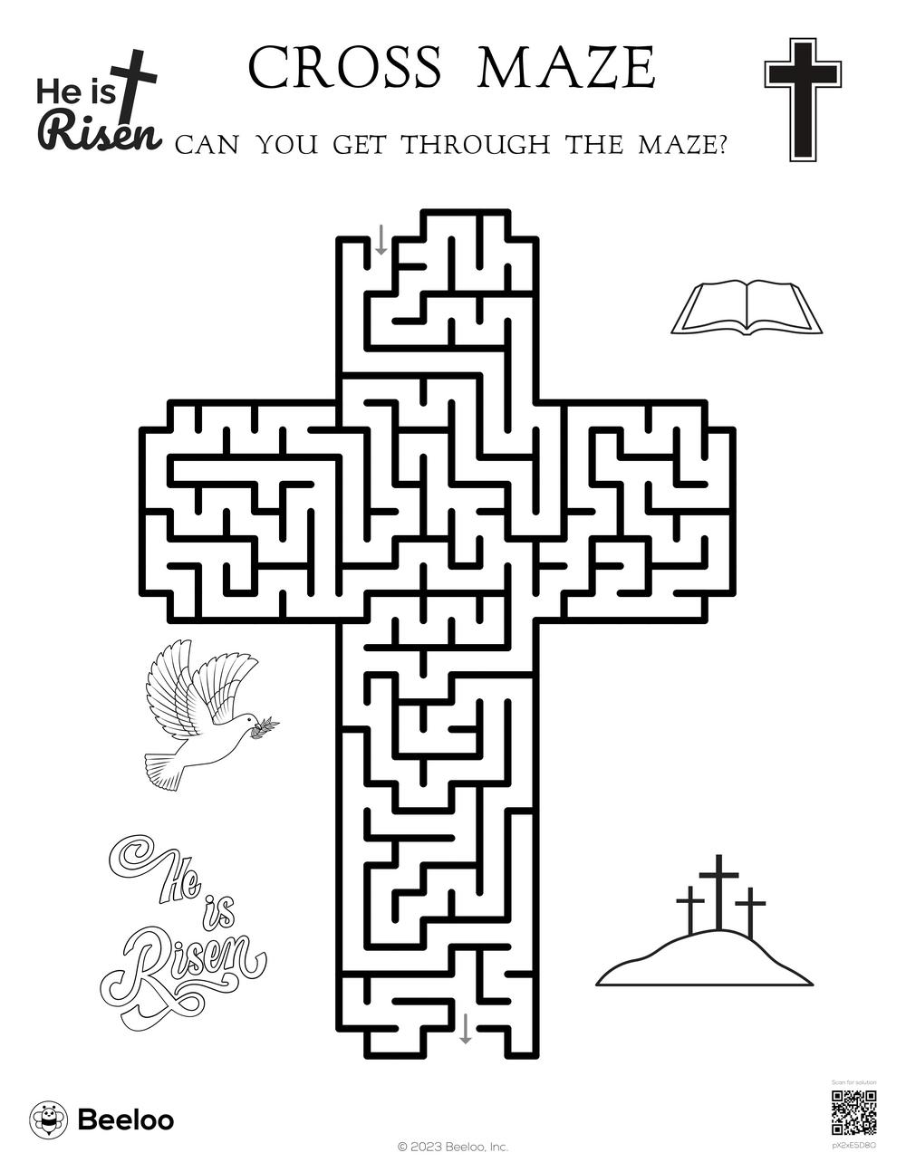 Cross maze â printable crafts and activities for kids