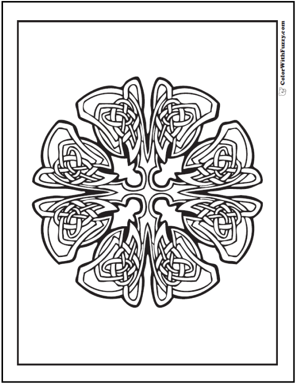 Advanced celtic coloring pages free form cross