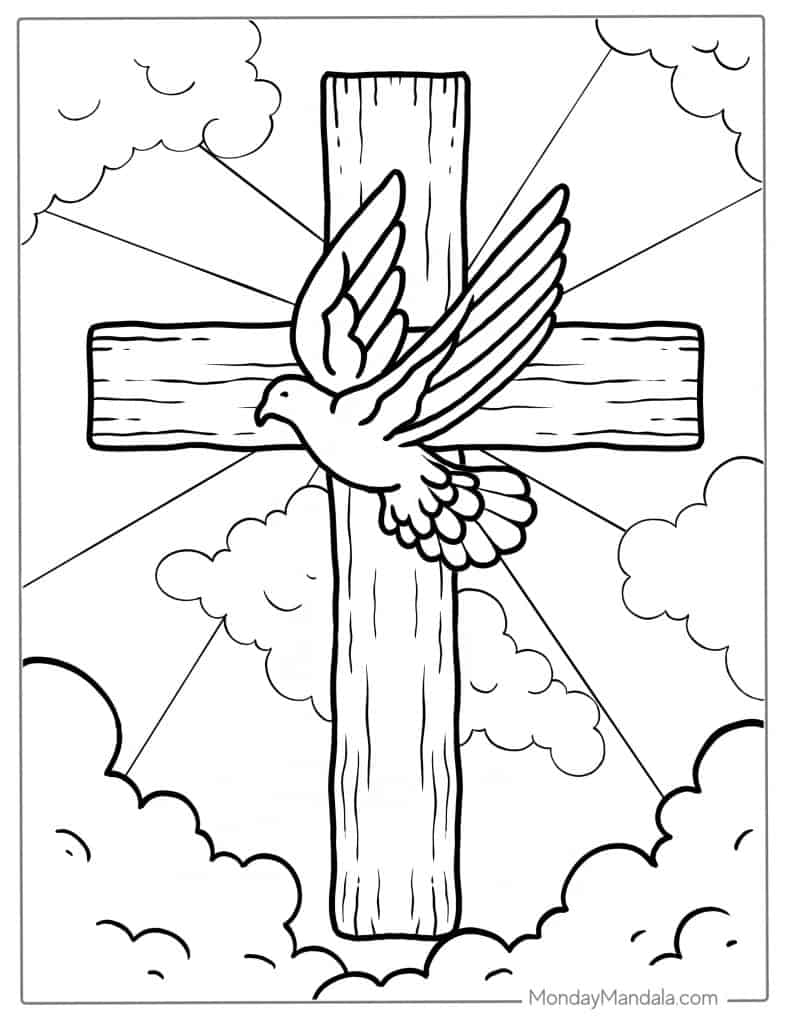 Cross coloring pages free pdf printables