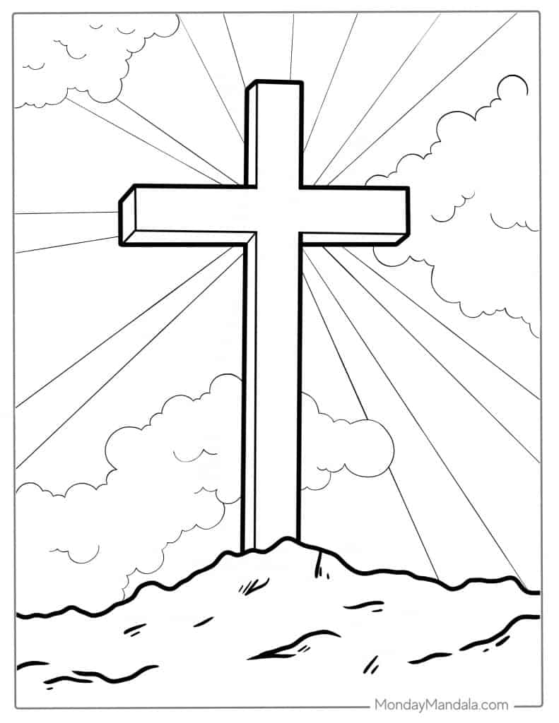 Cross coloring pages free pdf printables