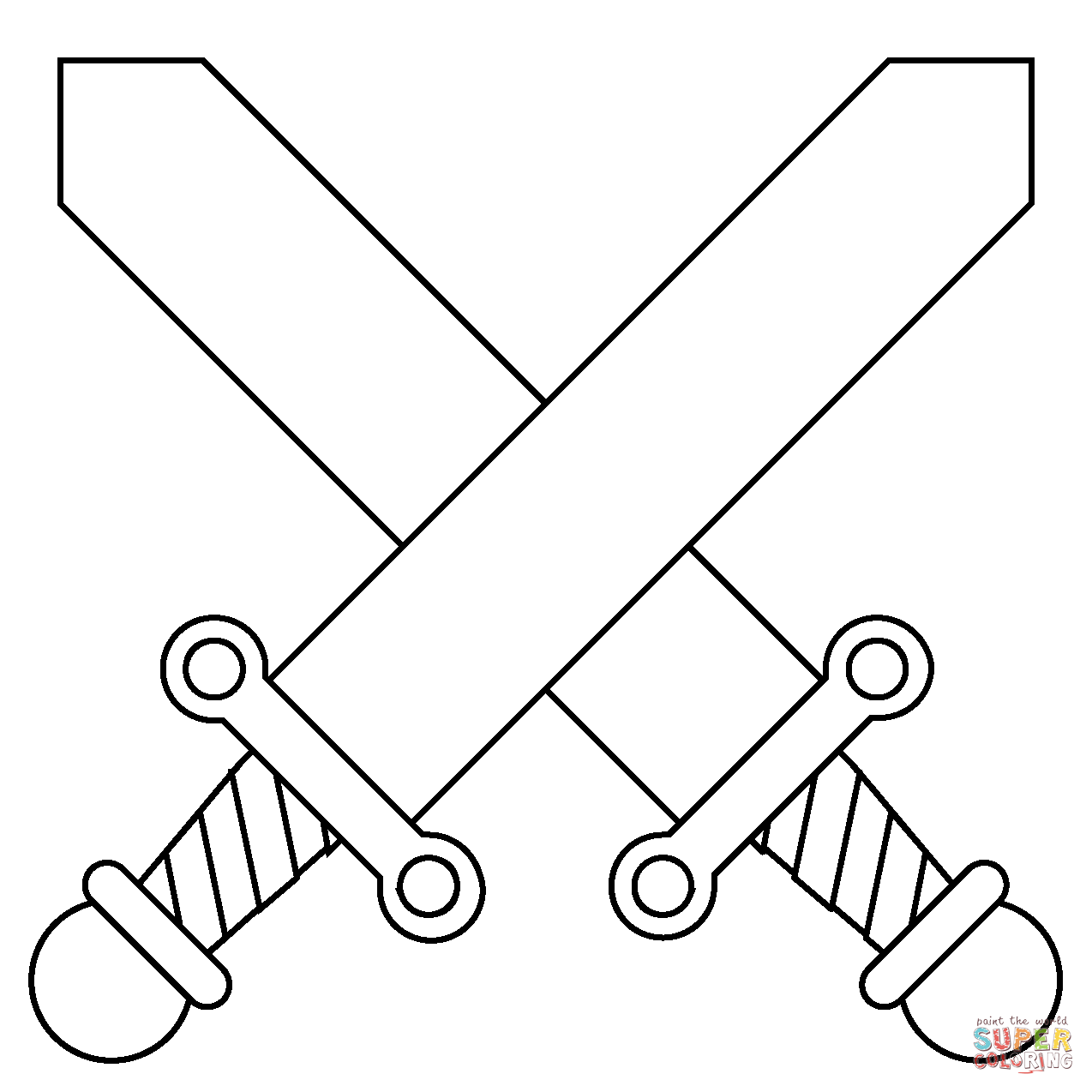 Crossed swords emoji coloring page free printable coloring pages