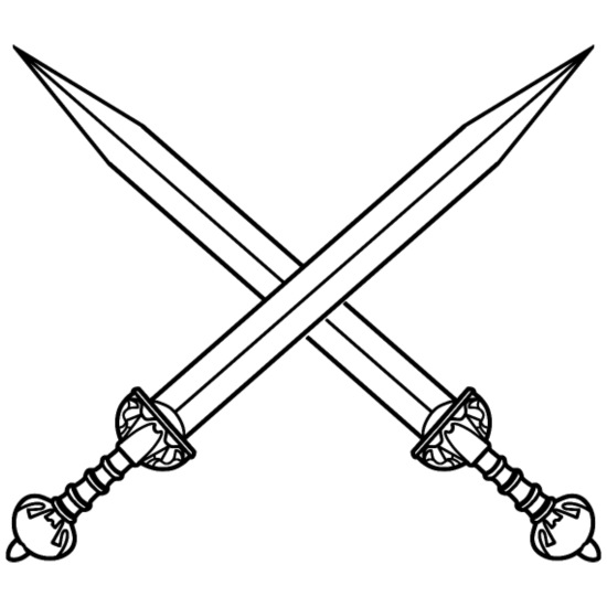 Crossed swords drawing bandana