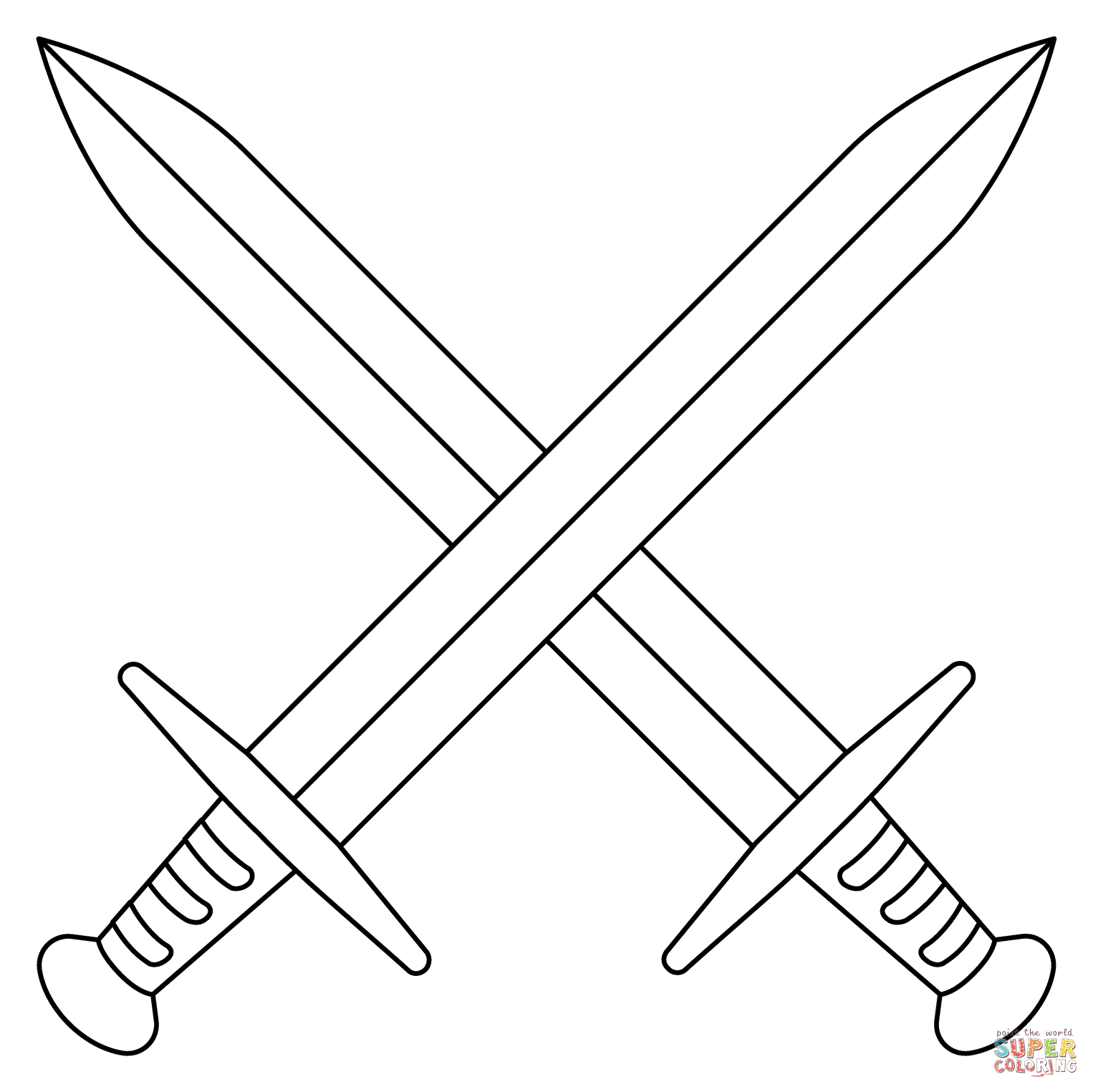 Crossed swords emoji coloring page free printable coloring pages