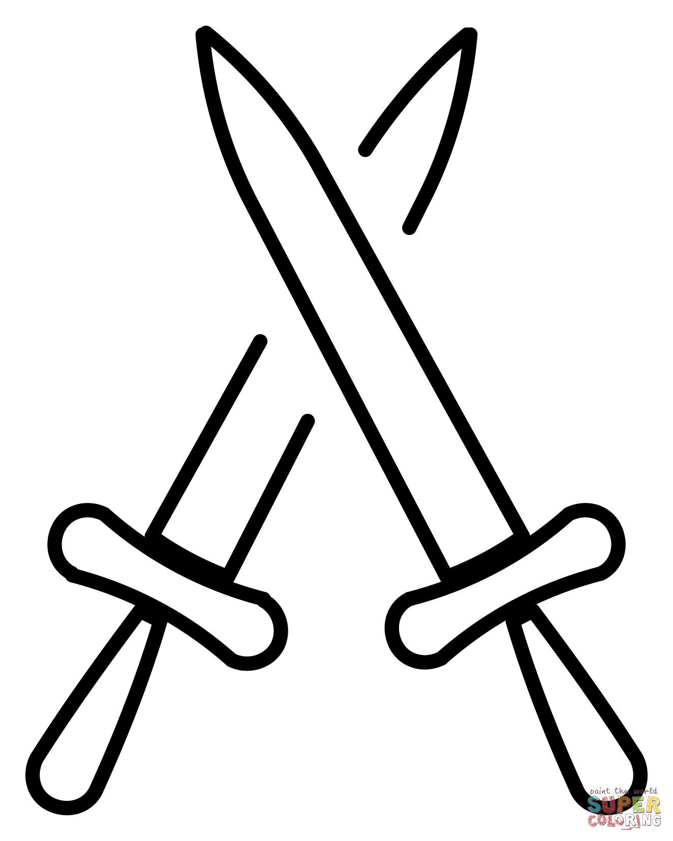 Crossed swords emoji coloring page free printable coloring pages