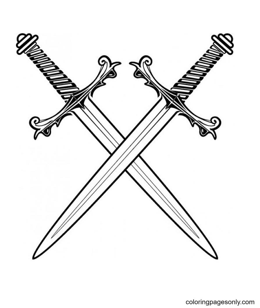 Crossed swords emoji coloring page crossed swords emoji