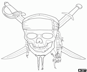 Skull with swords caribbean pirates coloring page pirate coloring pages disney coloring pages coloring pages