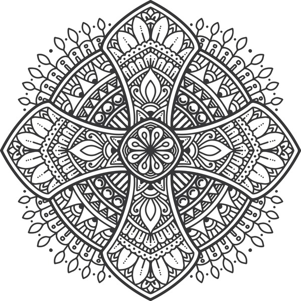 Thousand coloring page cross royalty