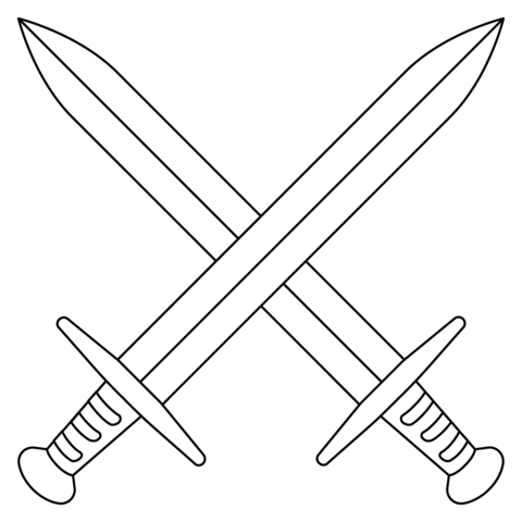 Crossed swords emoji coloring page free printable coloring pages