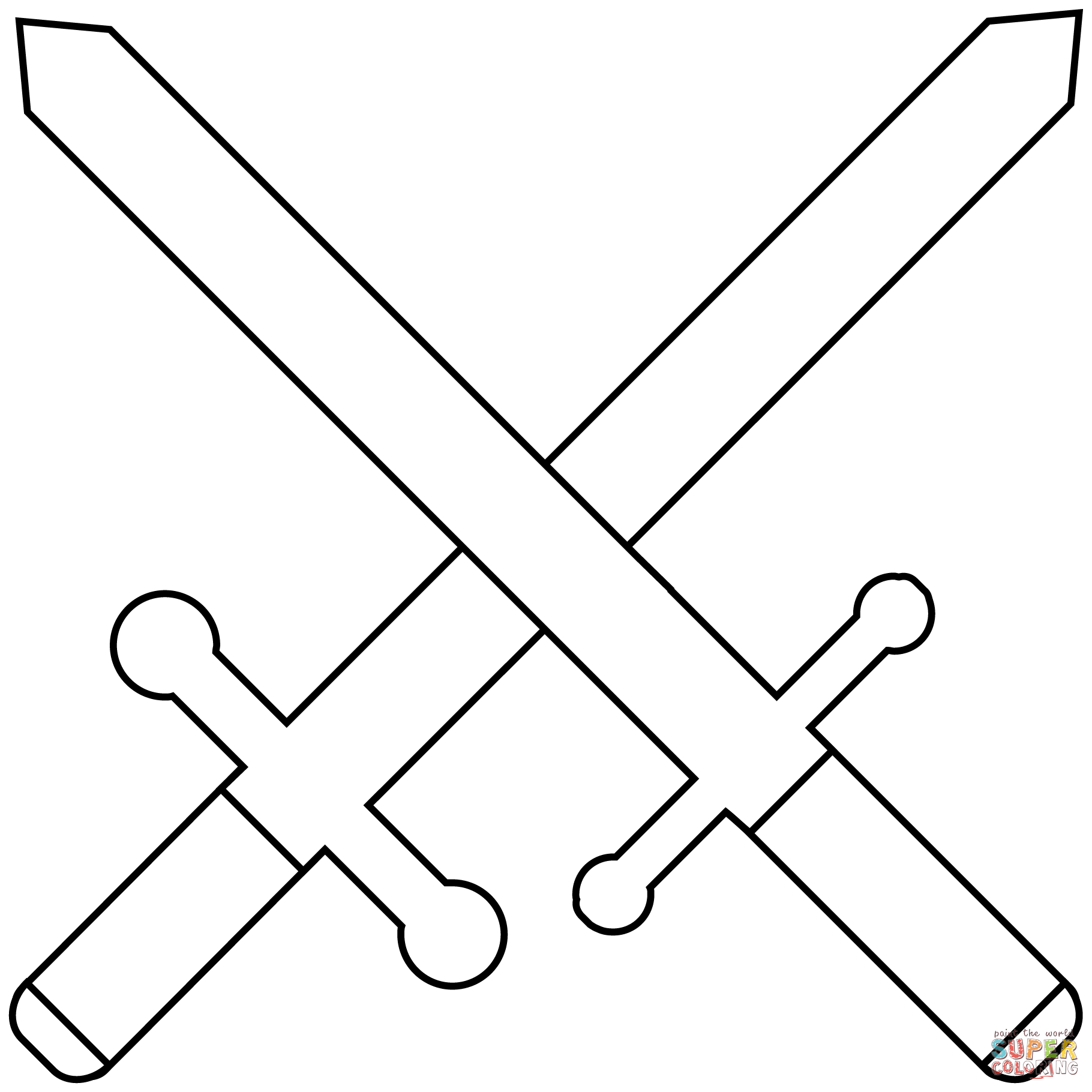 Crossed swords emoji coloring page free printable coloring pages