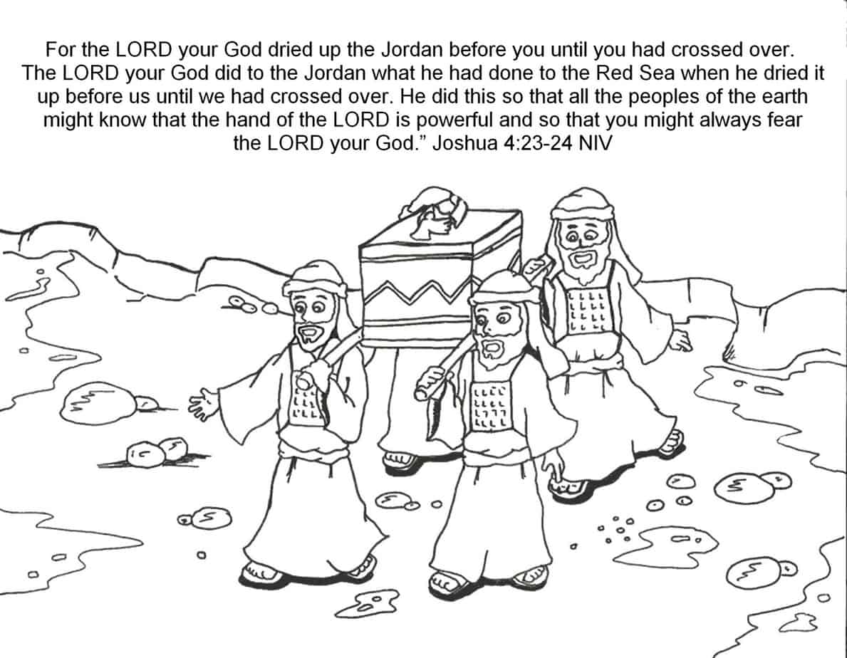 Crossing the jordan river coloring page