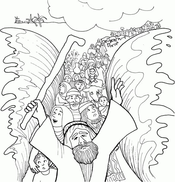 Download or print this amazing coloring page moses parting the red sea coloring page sunday school coloring pages bible coloring bible coloring pages