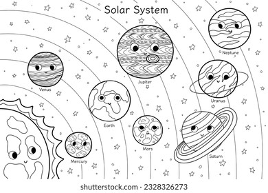Solar system coloring page images stock photos d objects vectors