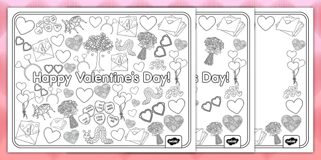 Printable valentines day coloring sheets usa