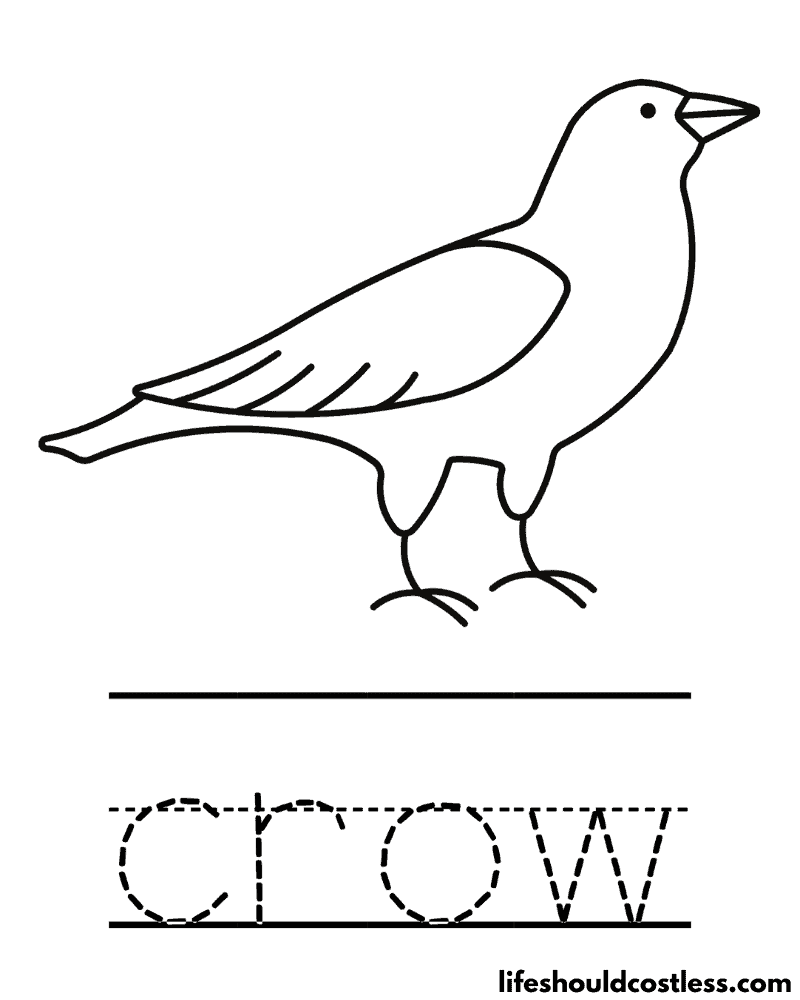 Crow coloring pages free printable pdf templates