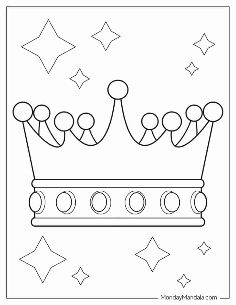 Crown coloring pages free pdf printables