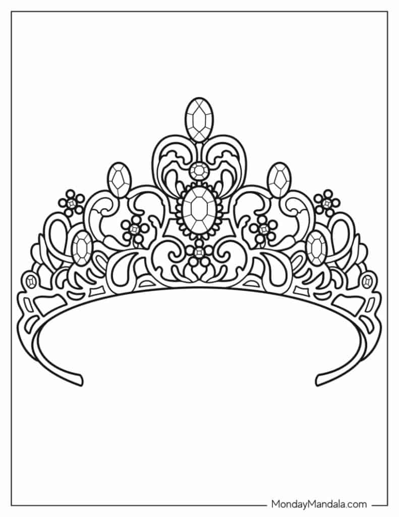Crown coloring pages free pdf printables