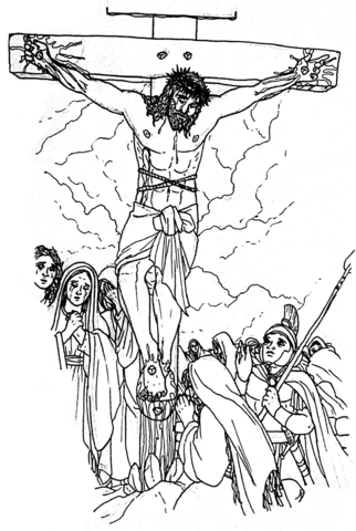 The crucifixion of christ coloring page free printable coloring pages