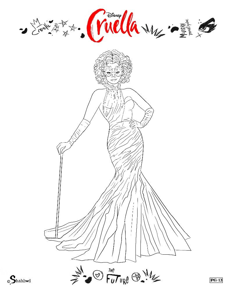 Cruella coloring page coloring pages disney coloring pages disney princess art