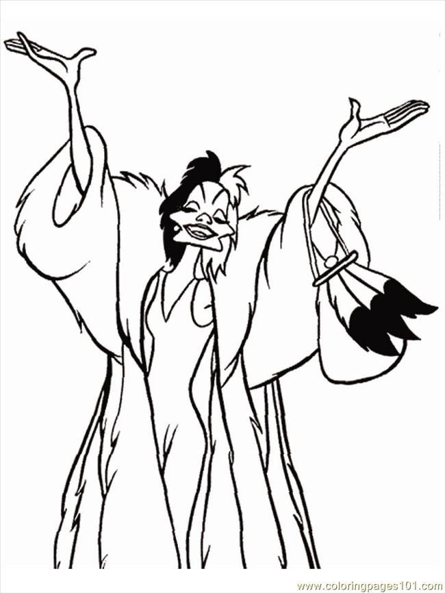 Cruella de vil coloring pages