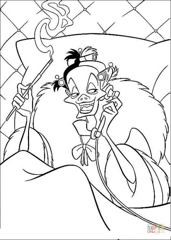 De vil in her bedroom coloring page free printable coloring pages