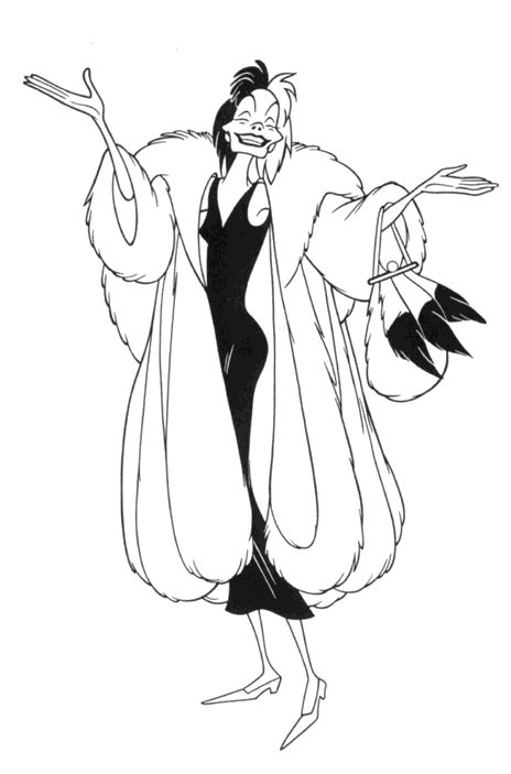 Cruella deville dalmatians clip art super coloring pages coloring pages cruella deville