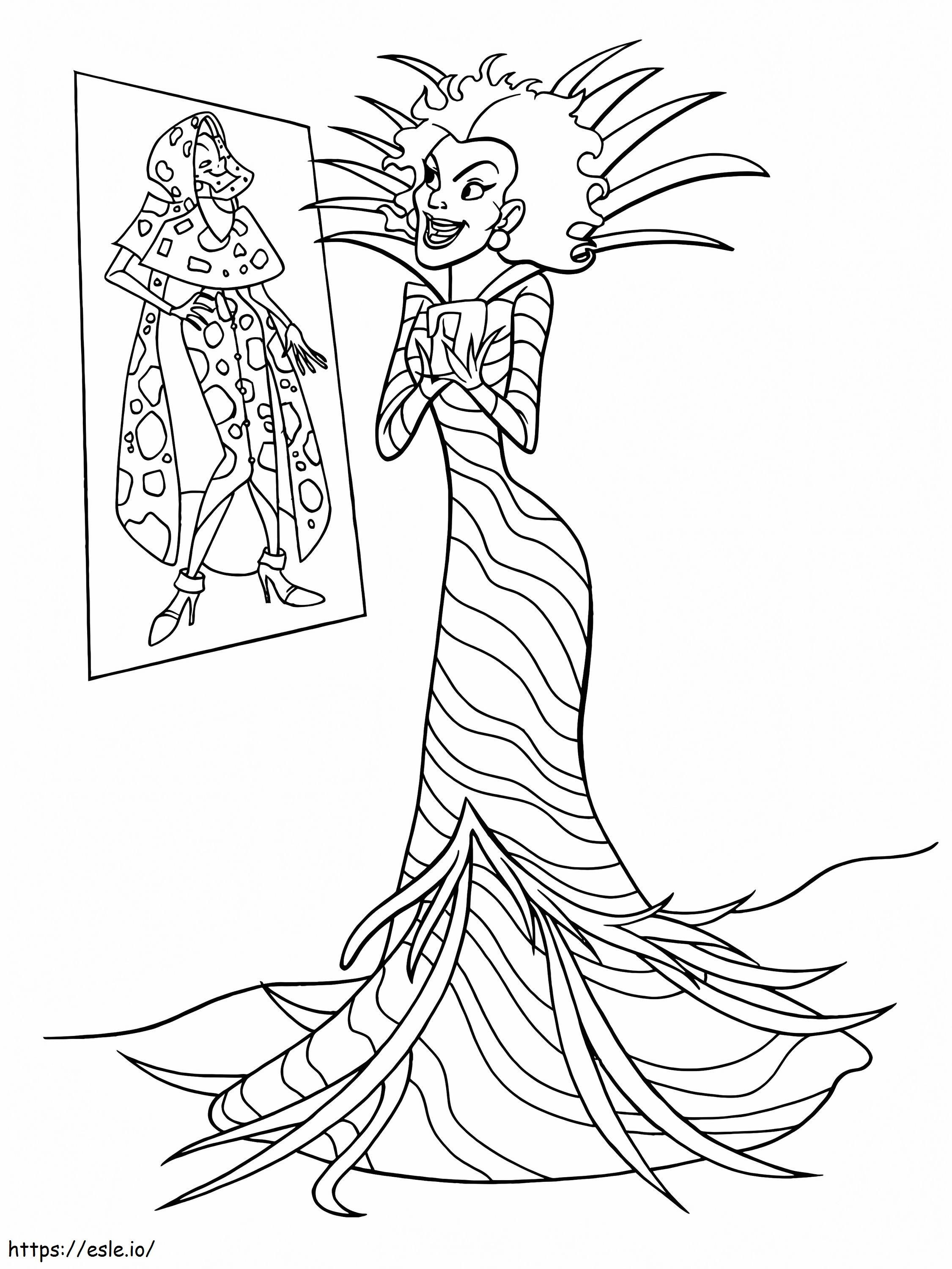 Cruella de vil to print coloring page