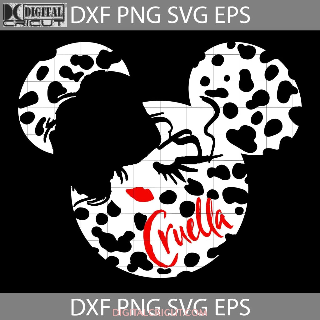 Cruella deville svg mickey ears cartoon cricut file clipart png eps dxf