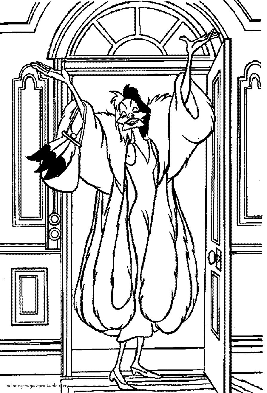 Cruella de vil coloring page pages de coloriage disney coloriage coloriage disney