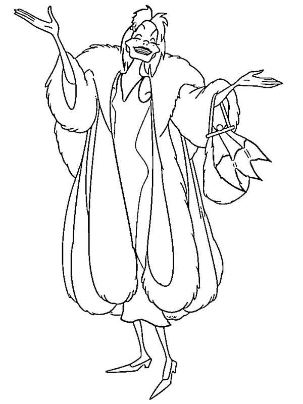 Cruella de vil coloring page