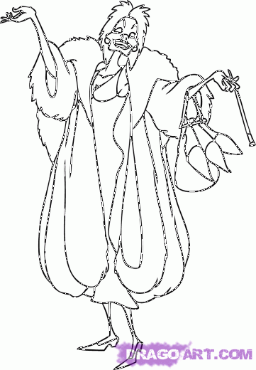 Cruella deville coloring pages disney drawings disney coloring pages