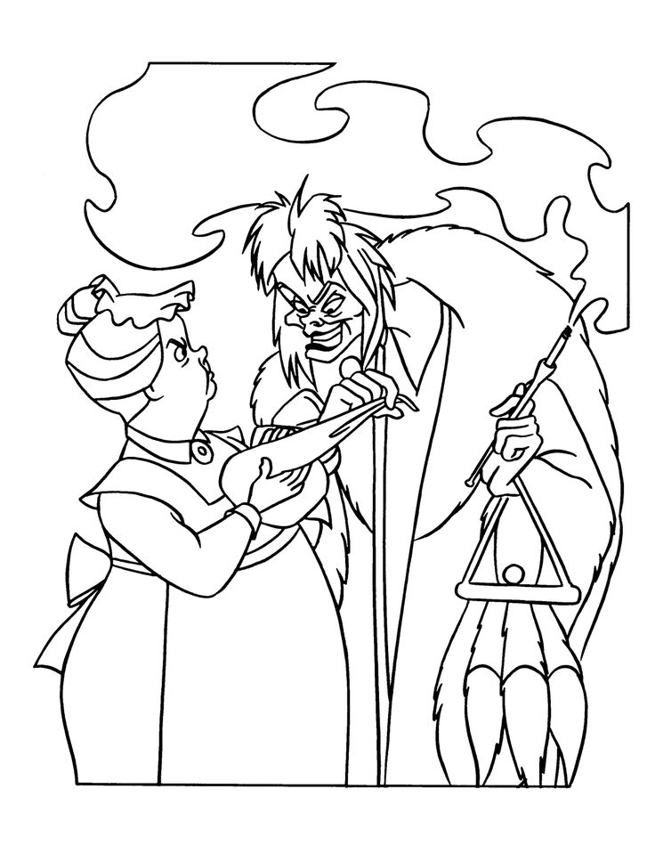 Cruella de vil coloring page you dont often see cruella de vil in a coloring page