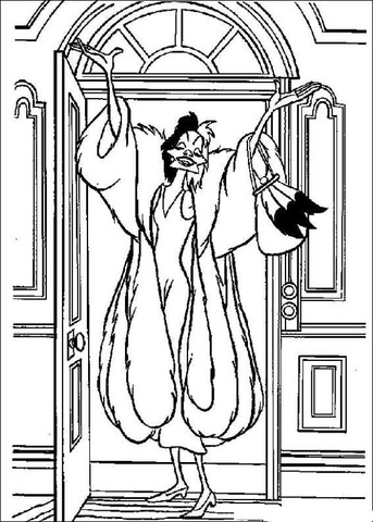 Cruella de vil coloring page free printable coloring pages