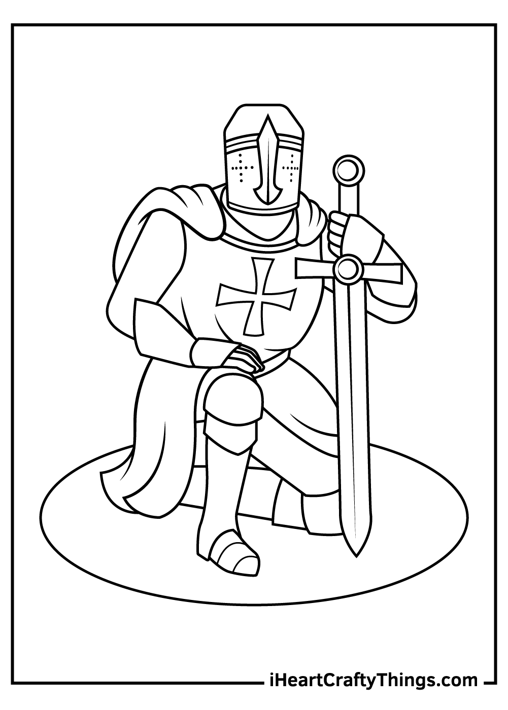 Knight coloring pages free printables