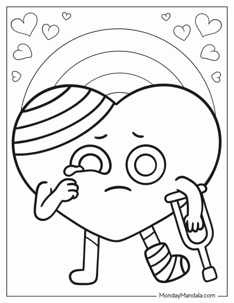 Heart coloring pages free pdf printables