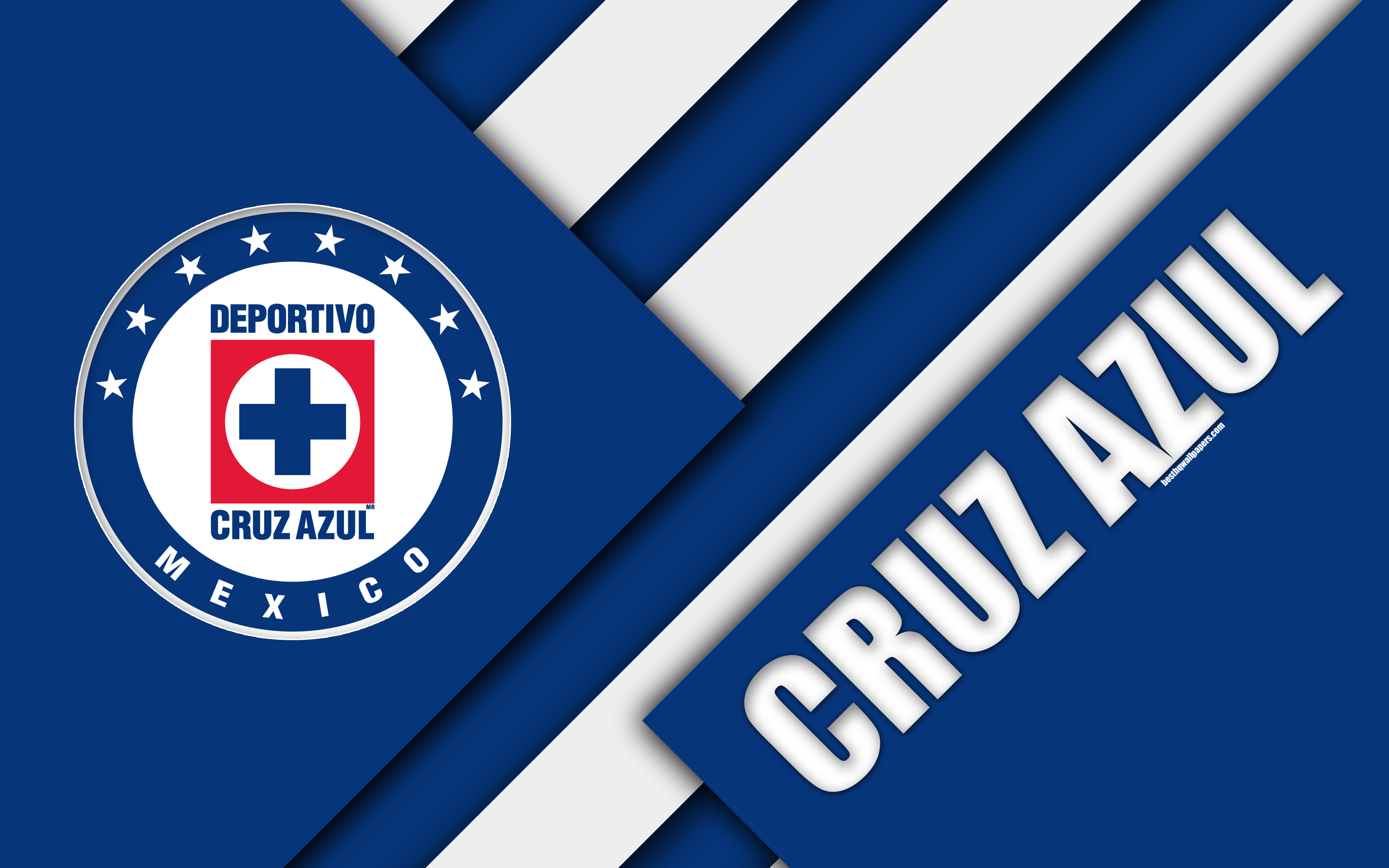 Download wallpapers cruz azul fc k deportivo cruz azul mexican football club material design logo blue white abstraction mexico city mexico primera division liga mx for desktop with resolution x high quality