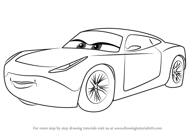 How to draw cruz ramirez from cars cars step by step