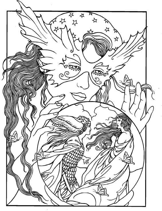 Crystal ball coloring page fairy coloring pages coloring pages animorphia coloring book