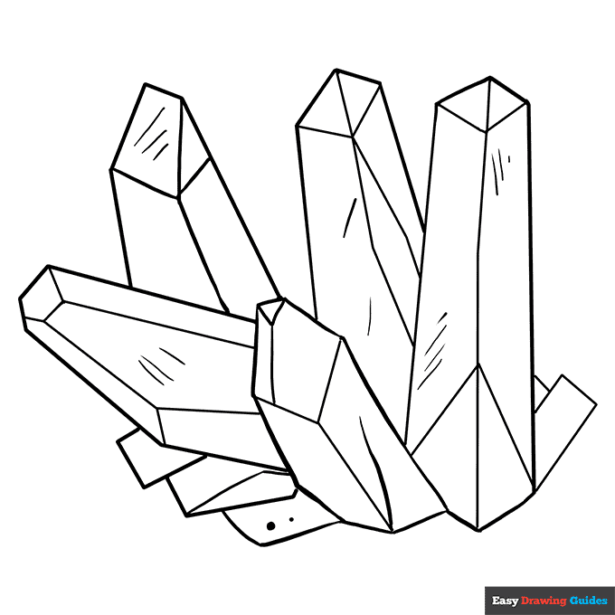 Crystal coloring page easy drawing guides