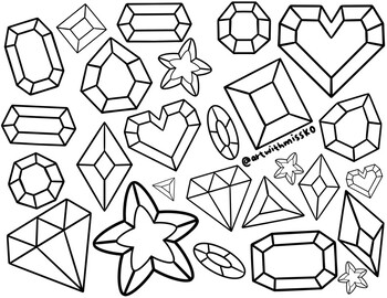 Gemstones and crystals coloring sheet by artwithmissko tpt