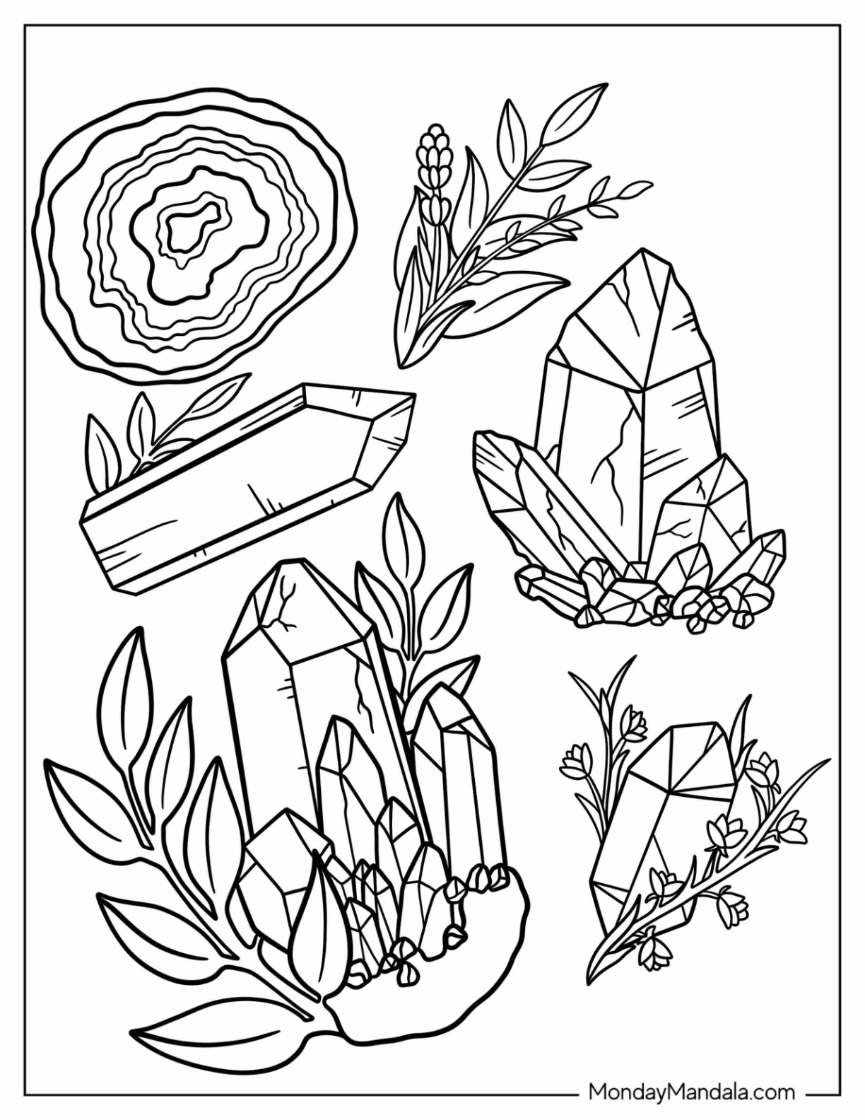 Crystal coloring pages free pdf printables