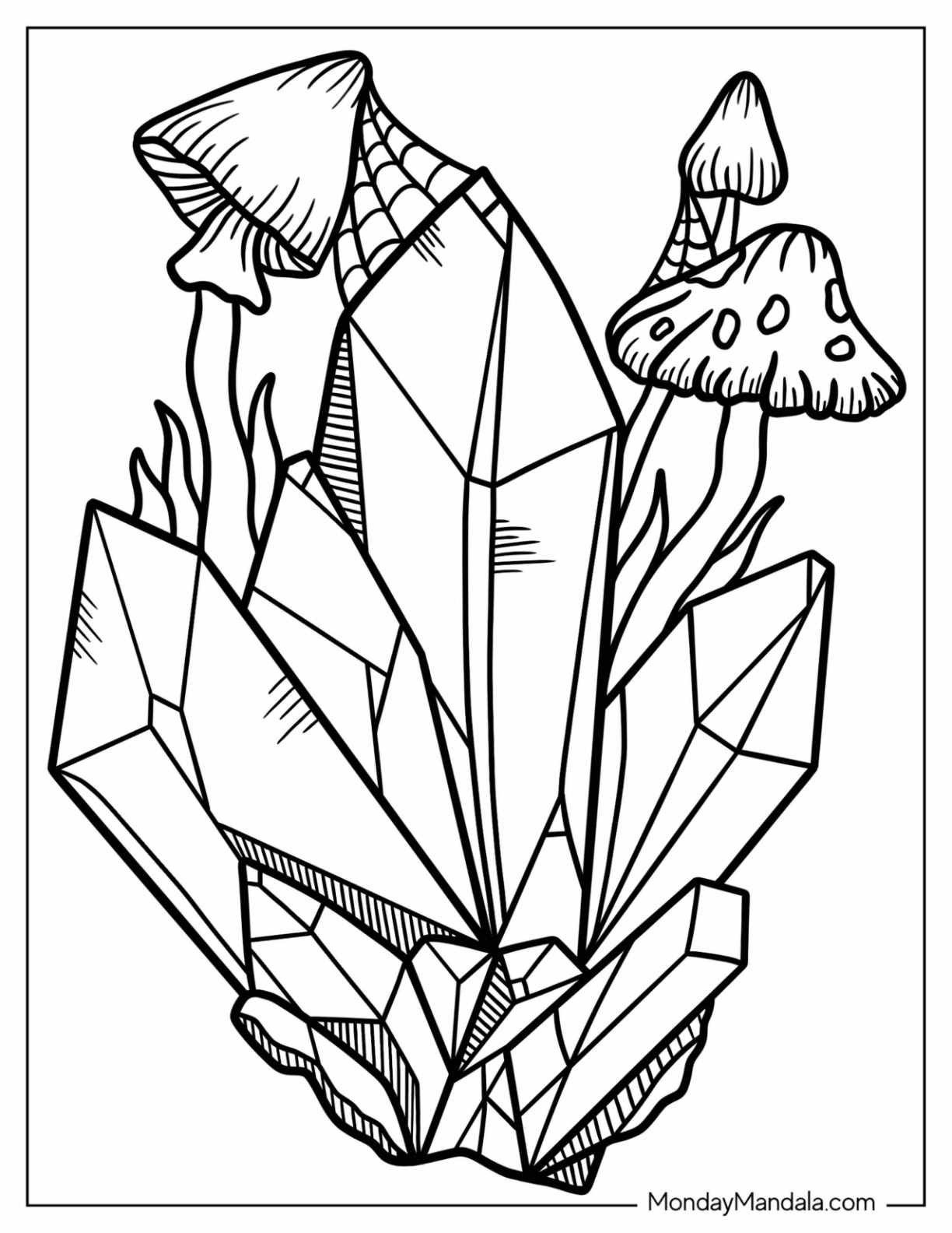 Crystal coloring pages free pdf printables