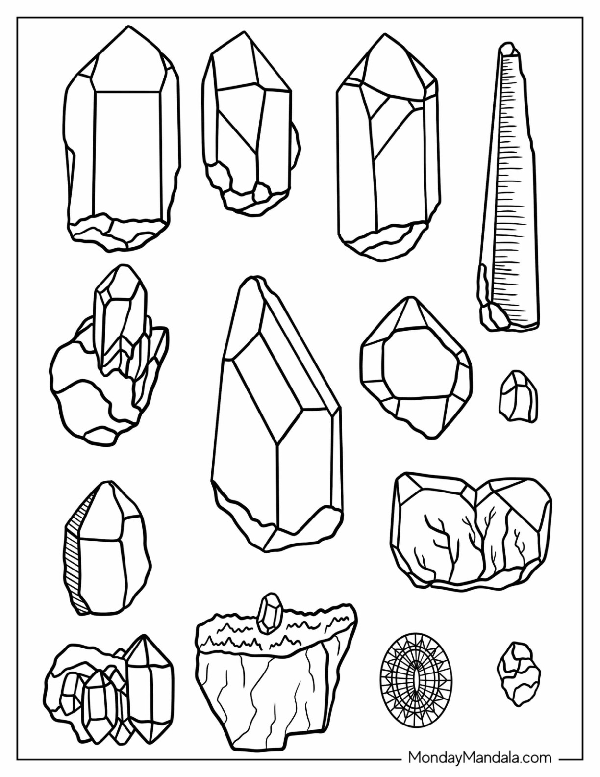 Crystal coloring pages free pdf printables