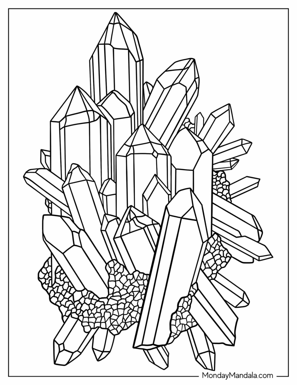 Crystal coloring pages free pdf printables