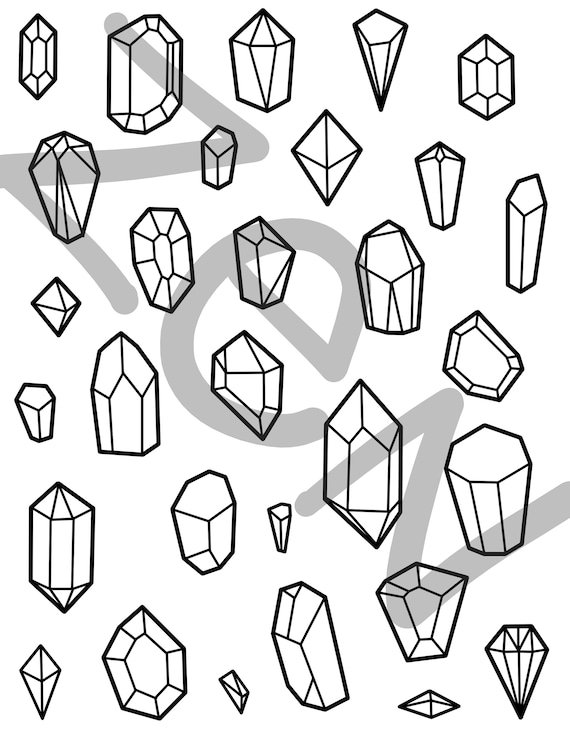 Crystal pattern printable coloring page adult coloring page crystal coloring sheet printable coloring sheet coloring pages for kids