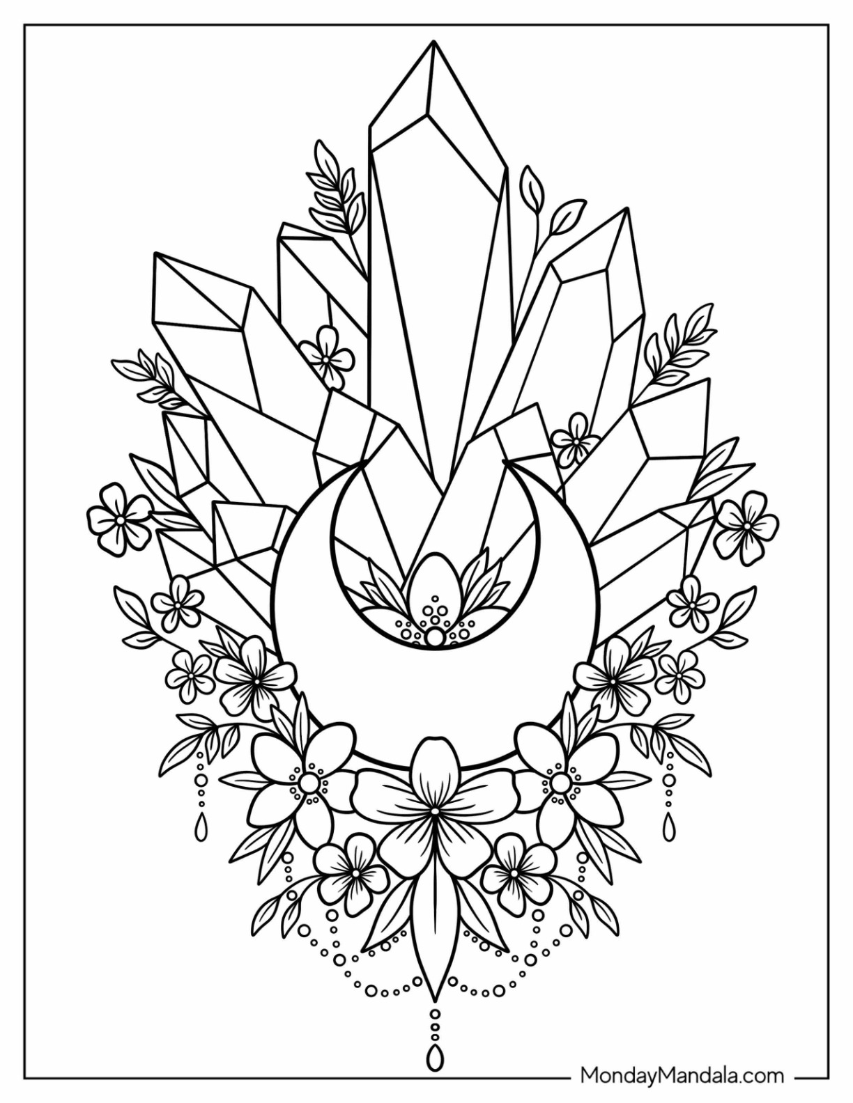 Crystal coloring pages free pdf printables