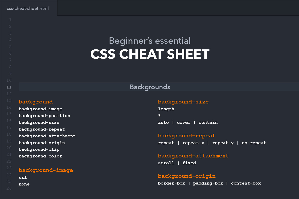 Best html css cheat sheets for coding