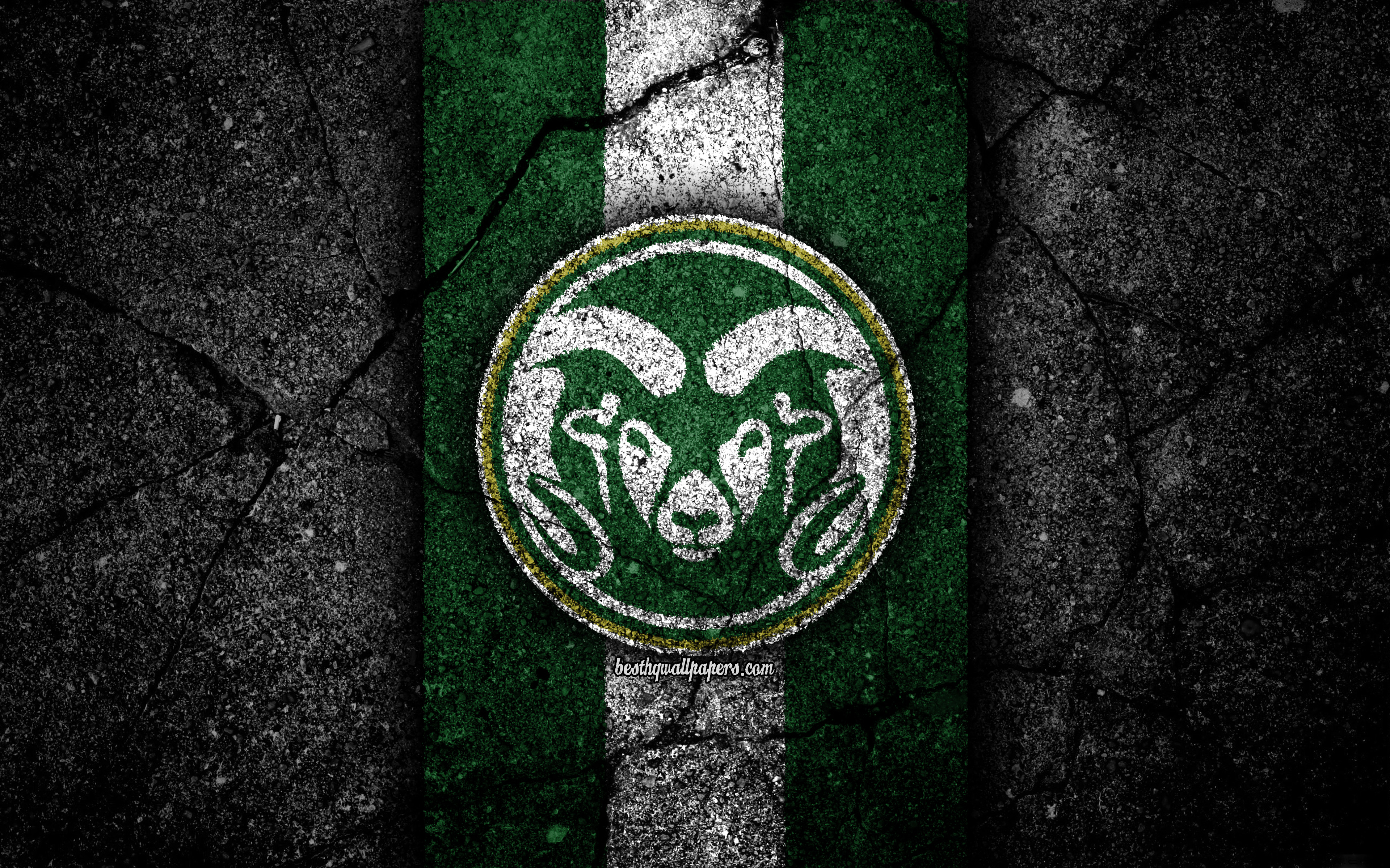 Download wallpapers colorado state rams k american football team ncaa green white stone usa asphalt texture american football colorado state rams logo for desktop with resolution x high quality hd pictures wallpapers