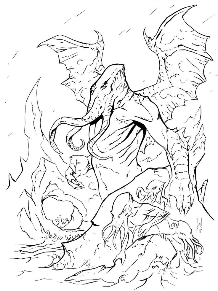 Cthulhu coloring pages coloring pages free adult coloring pages cthulhu