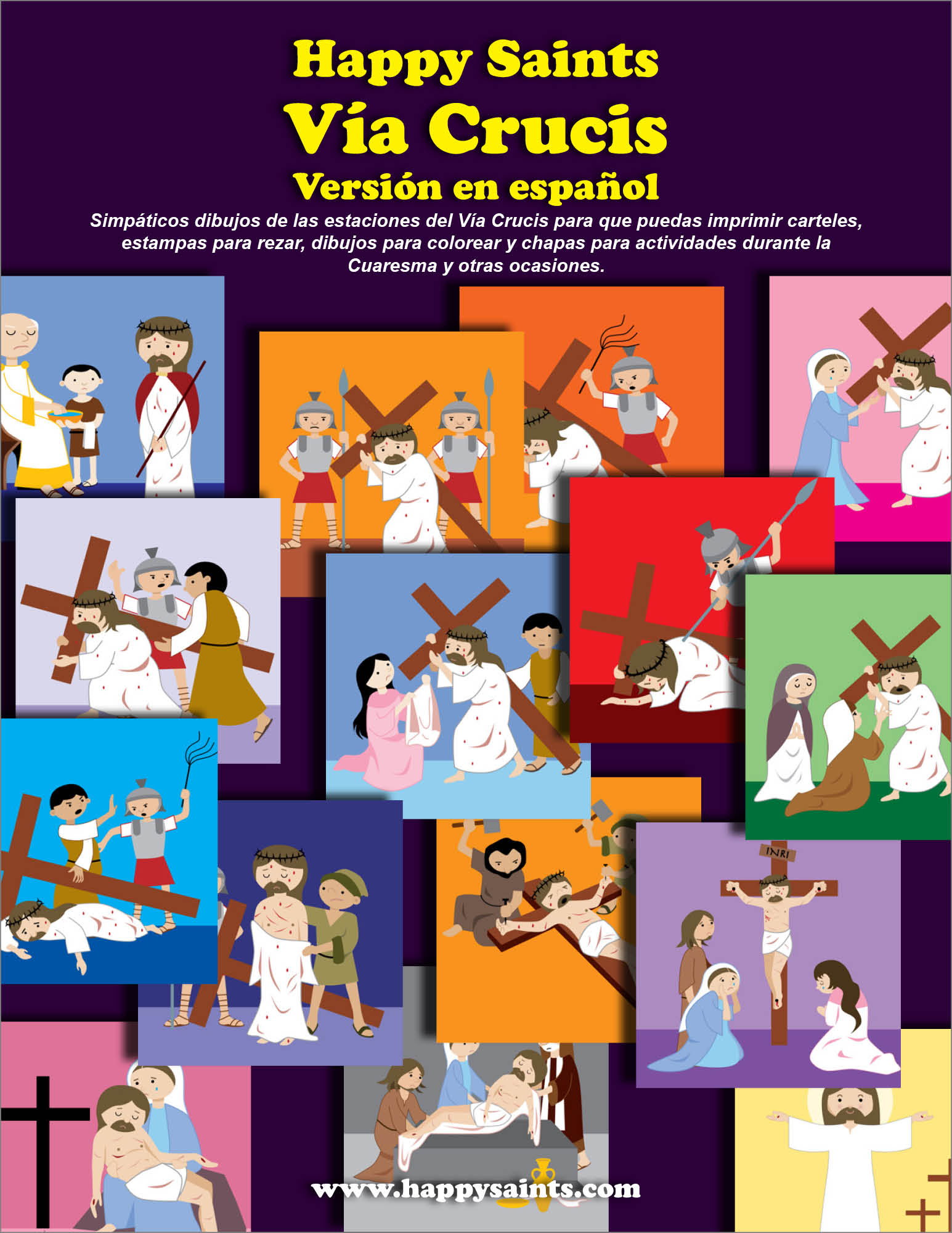 Way of the cross via crucis espaãol â happy saints
